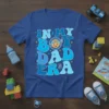 Retro "In My Boy Dad Era" text design with a graphic of a smiling baby in a space helmet on
