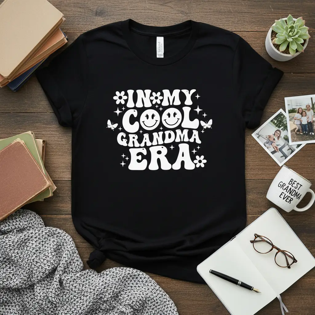 In My Cool Grandma Era Retro Smiley Face T-Shirt