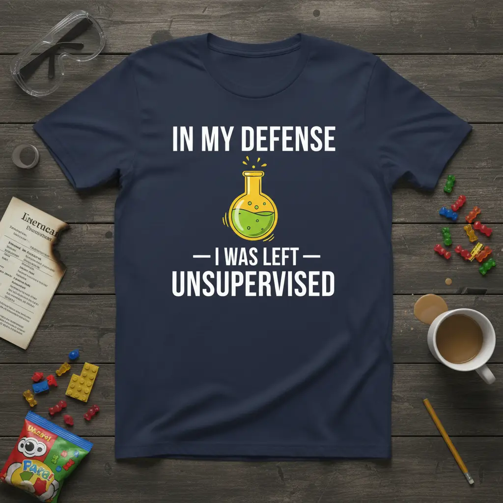In My Defense I Was Left Unsupervised T-Shirt Science Humor