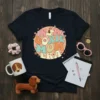 Retro "In My Doxie Mom Era" text design with a dachshund graphic and crown, featuring pastel colors