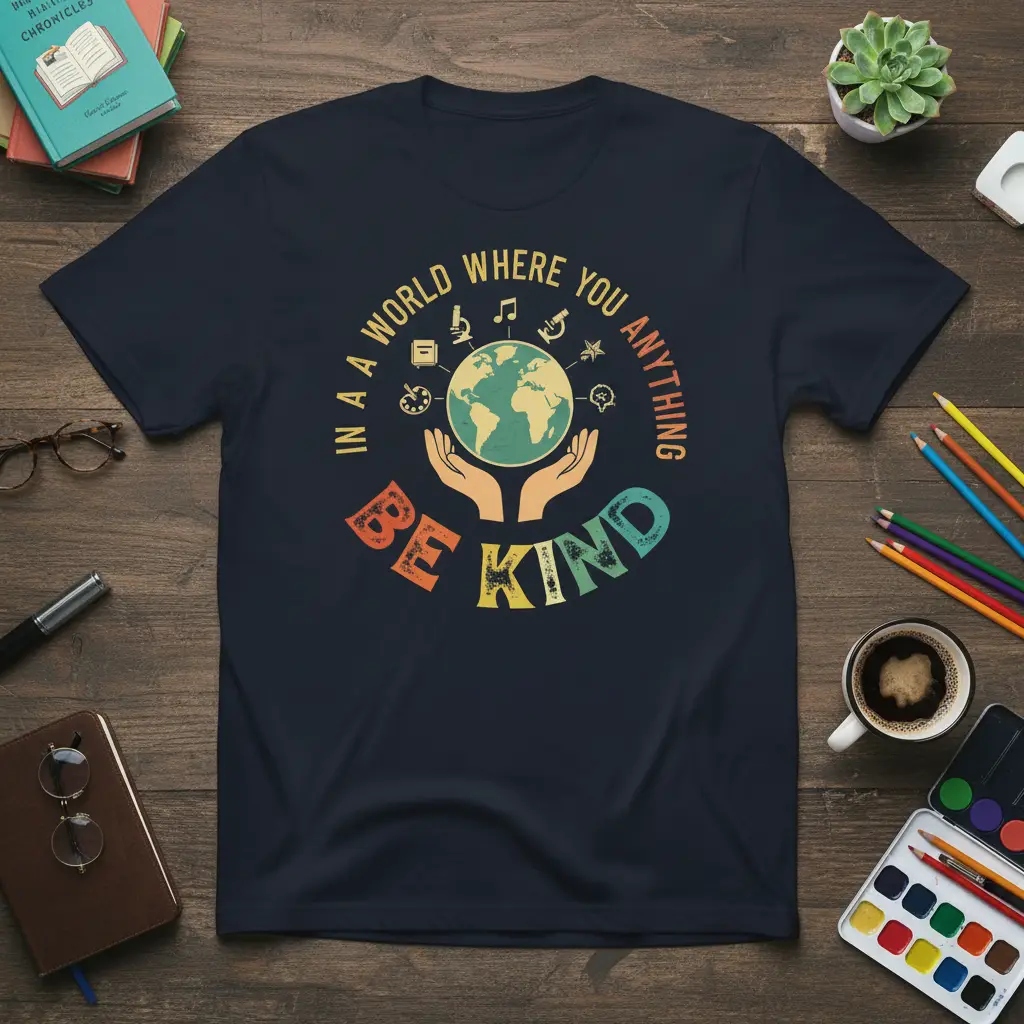In a World Where You Anything Be Kind T-Shirt Inspirational Gift