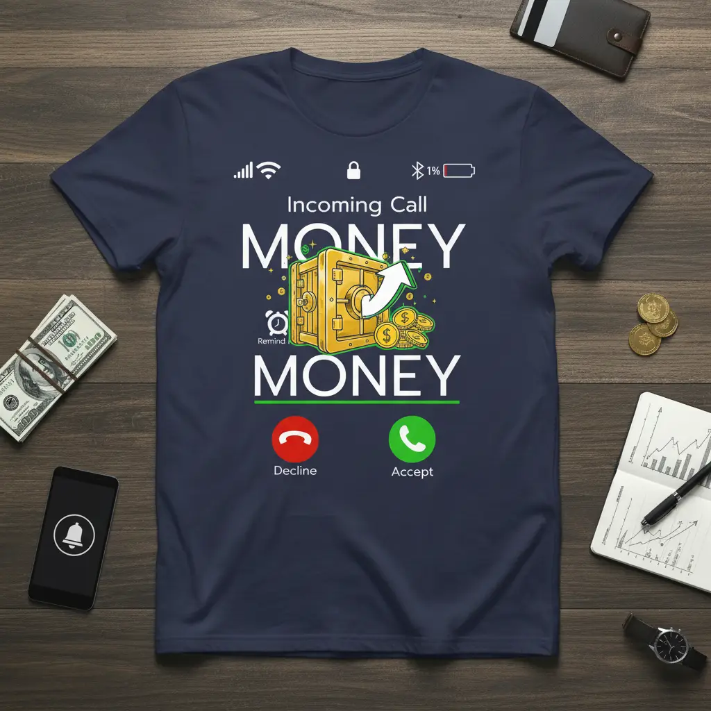 Incoming Call Money Money T-Shirt Finance Humor Gift