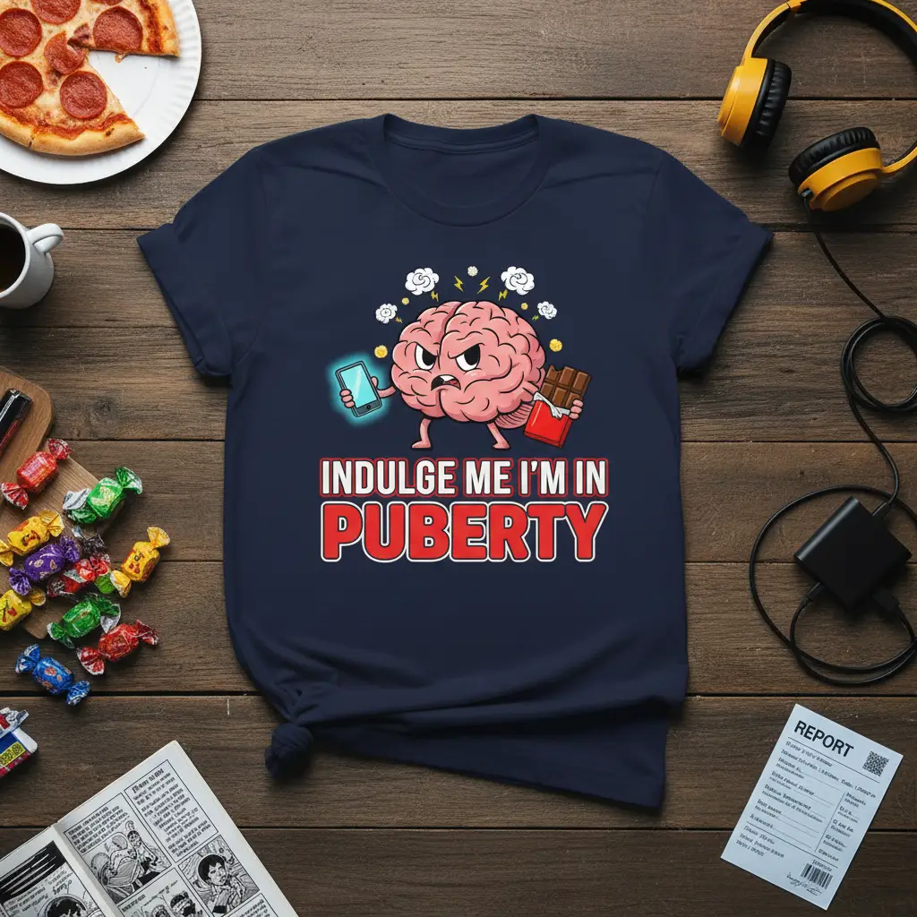 Indulge Me I’m in Puberty Funny Teen Brain T-Shirt