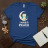 Inner Peace Please Be Mindful t-shirt with cute owl on moon graphic and serene text