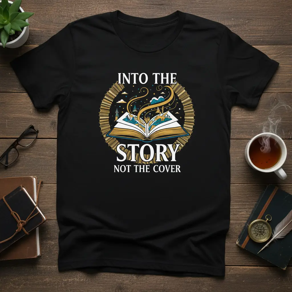 Into the Story Not the Cover Book Lover T-Shirt