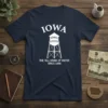 IOWA THE TALL DRINK text design featuring bold typography on quality t-shirt