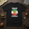 Iran Persia t-shirt design with the Lion and Sun emblem and the Iranian flag colors