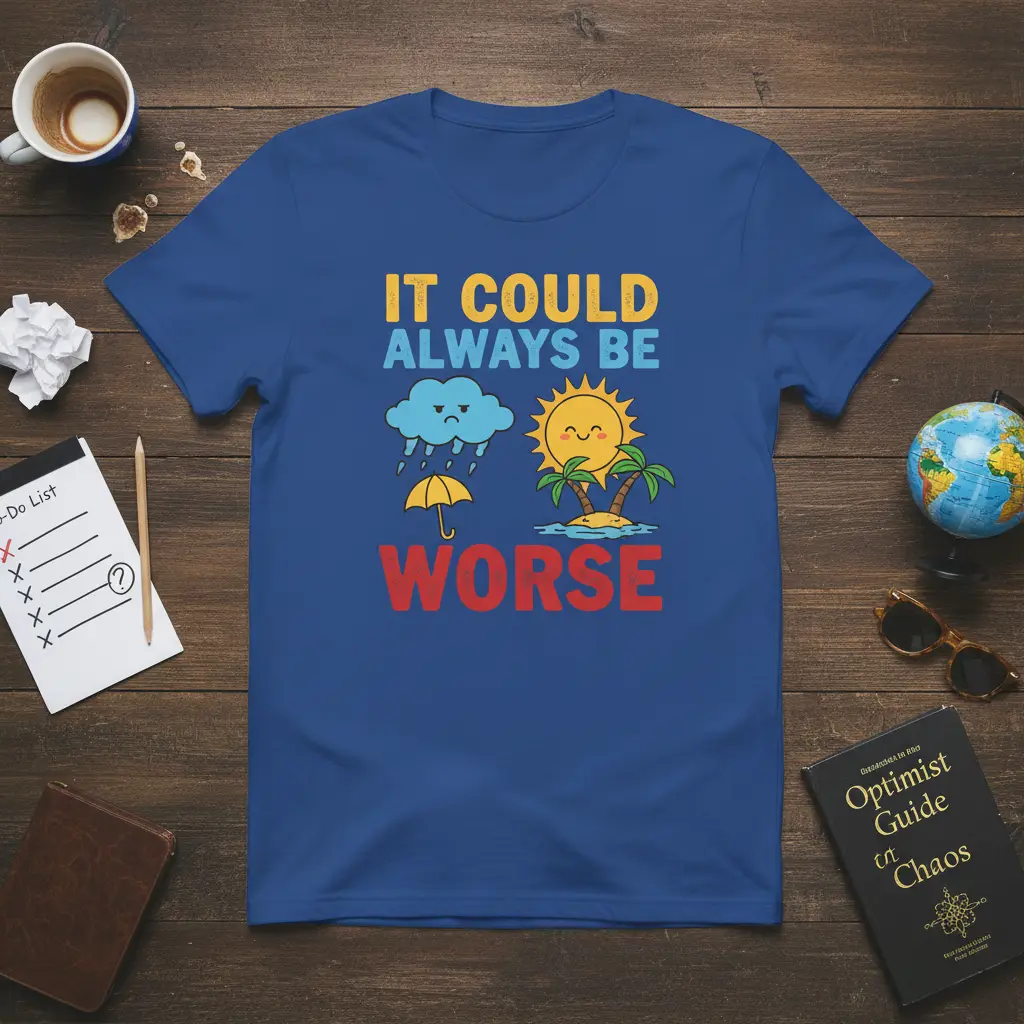 It Could Always Be Worse Funny Quote T-Shirt Optimistic Gift