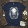 T-shirt featuring the quote "It Was A Bright Cold Day In April And The Clocks Were Striking Thirteen" with an