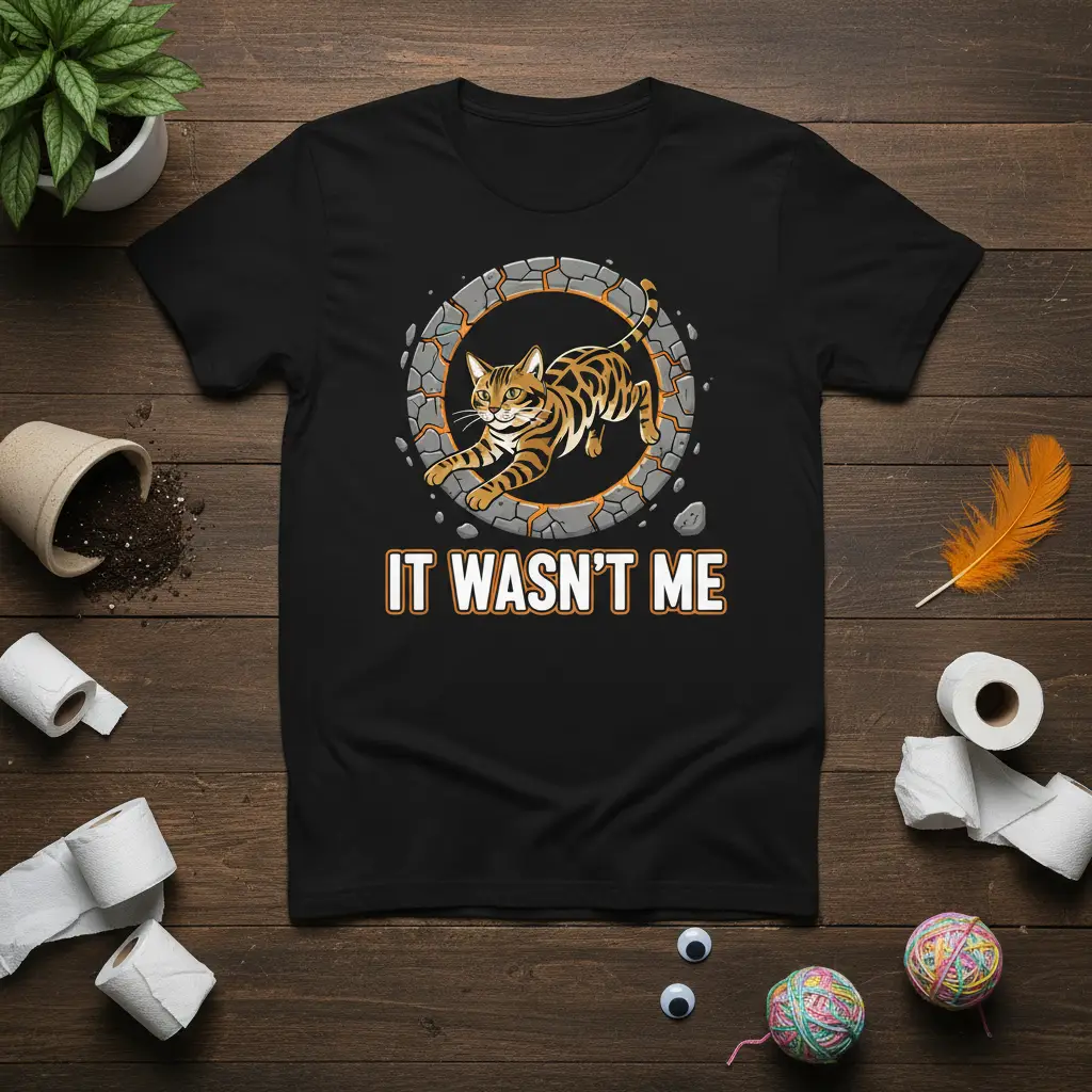 It Wasn’t Me Funny Cat Shirt for Cat Lovers Novelty T-Shirt