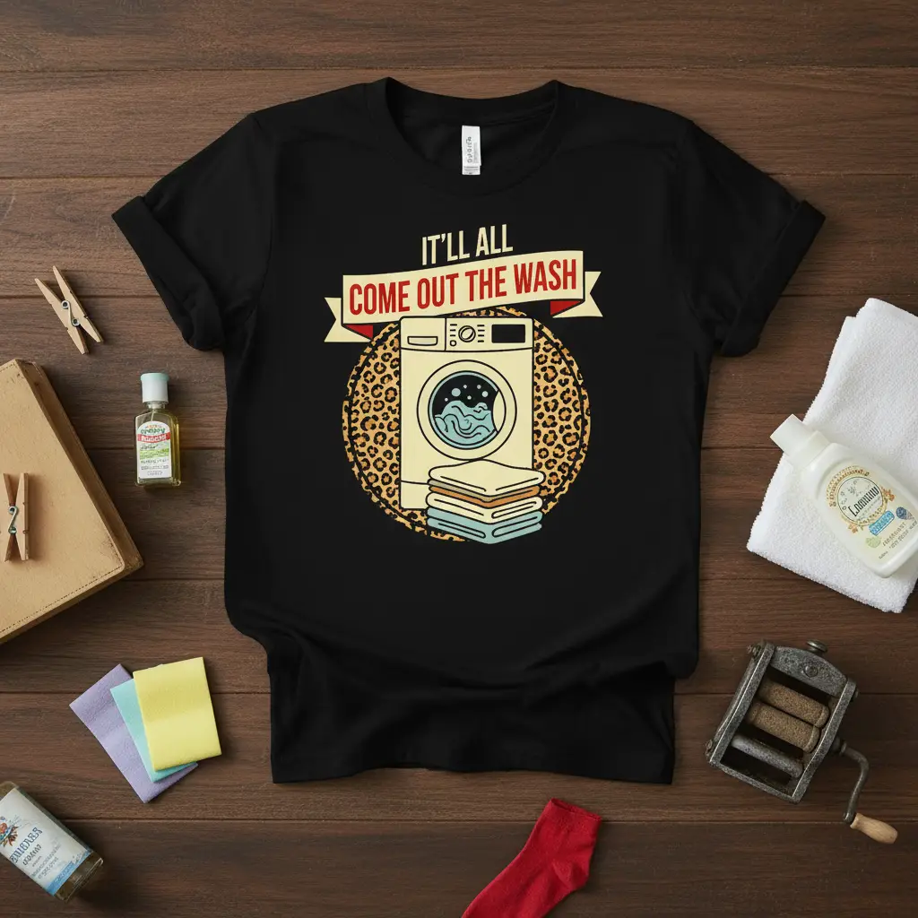 It’ll All Come Out the Wash T-Shirt Funny Laundry Day Humor