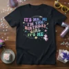 Birthday girl t-shirt with "It's Me, Hi I'm The Birthday Girl It's Me" text, unicorn, rocket, and planets in pastel