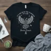 Brain tumor warrior t-shirt with a phoenix graphic and the quote "It's Me Hi'm The Warrior It's Me"