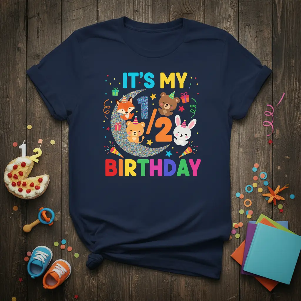 It’s My 1/2 Birthday Cute Animals Toddler Tee