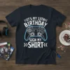 It's My 13th Birthday Sign My Shirt text with a video game controller graphic on a navy t-shirt