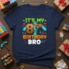 It's My 8th Birthday Bro text with pixelated number 8 and Minecraft-style diamond sword graphic