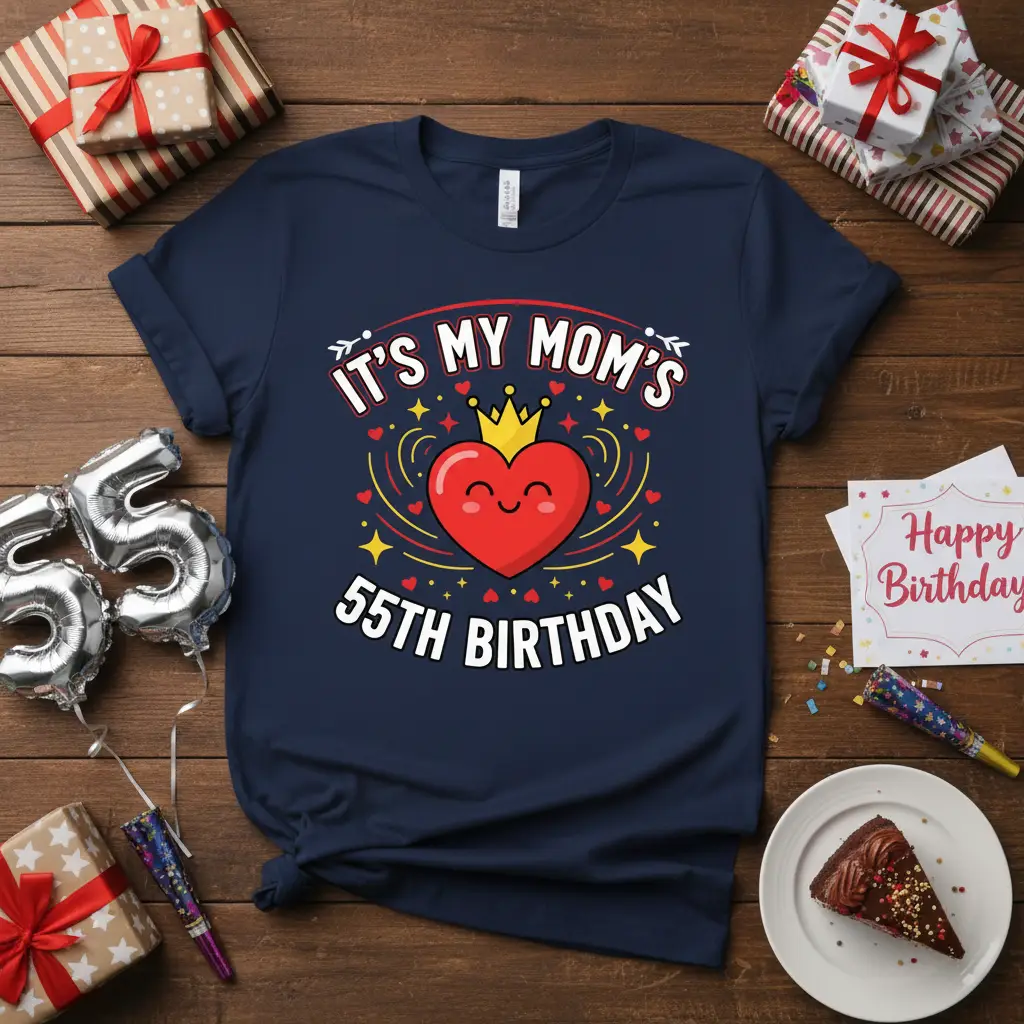 It’s My Mom’s 55th Birthday T-Shirt Celebration Gift