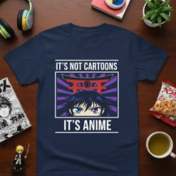It's Not Cartoons It's Anime T-Shirt with Japanese torii gate and anime eyes design