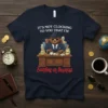 T-shirt design featuring a bear in a suit at a desk, with text "IT'S NOT CLOCKING TO YOU THAT I'M