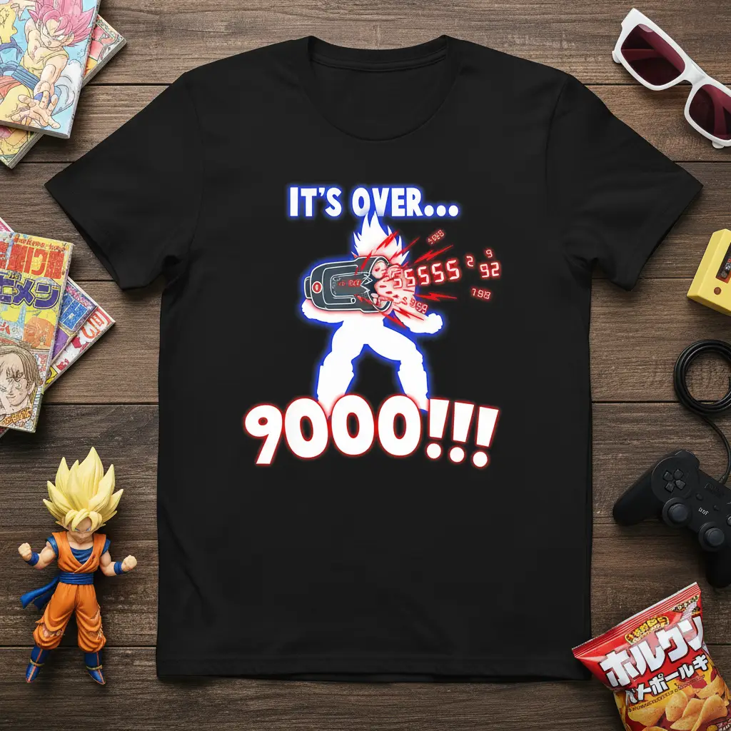 It’s Over 9000 Anime Scouter T-Shirt Funny Fan Gift
