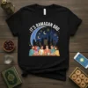 It's Ramadan Bro t-shirt design with a crescent moon, city skyline, and people sharing a meal