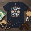 It's S'Morn Fun With Family t-shirt with cute s'mores characters and campfire graphic