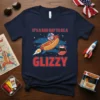 Navy t-shirt with "IT'S A BAD DAY TO BE A GLIZZY" text and a hot dog on a rocket design