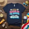 T-shirt design with text "It's a Beautiful Day for Cruising" and a graphic of a cruise ship
