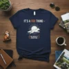 It's a Fox Thing You Wouldn't Understand quote on a navy t-shirt with a running fox graphic
