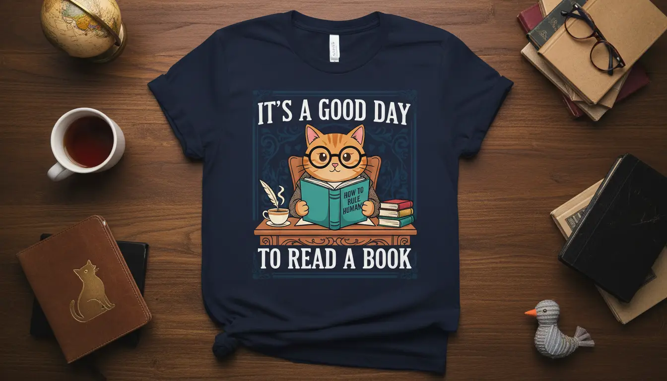 It’s a Good Day to Read a Book Cat T-Shirt