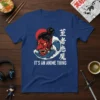 T-shirt with Japanese Oni mask and wave design, featuring the text "IT'S AN ANIME THING"