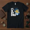 It's IN MY DNA Scotland T-Shirt featuring a fingerprint with Scottish flag, lion rampant, and shield graphic