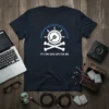 It's The Data Life For Me t-shirt with binary code, ship's wheel, and crossbones design