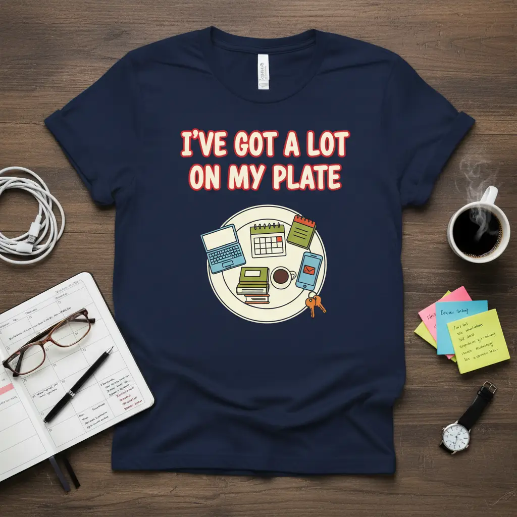 I’ve Got a Lot on My Plate T-Shirt Funny Busy Life Gift