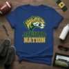 Jaguar Nation t-shirt with a fierce jaguar head graphic and bold text, designed for team spirit