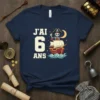 J'AI 6 ANS French pirate birthday t-shirt for kids with skeleton on ship graphic