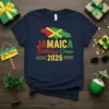 Jamaica Birthday Crew 2025 t-shirt design with Jamaican flag map and bold text