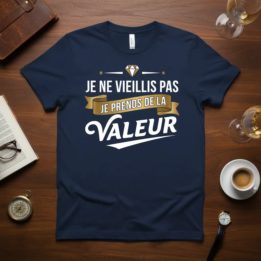 Je Ne Vieillis Pas Je Prends De La Valeur French Quote Tee