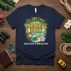 VBS Tropical Trek T-Shirt featuring monkey, turtle, and winged pig with "Jesus Comes to Seek and Save" text