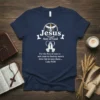 Jesus Son of God T-Shirt with Luke 9:56 Bible verse and praying hands graphic