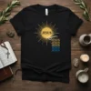 Jesus Sunburst Repeating Text stylish graphic design printed on comfortable cotton t-shirt