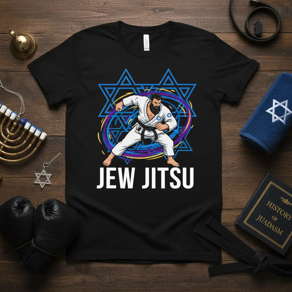 Jew Jitsu T-Shirt Jewish Martial Arts Fighter Gift