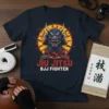 Jiu Jitsu BJJ Fighter t-shirt design featuring a fierce dragon warrior in samurai armor with red belt