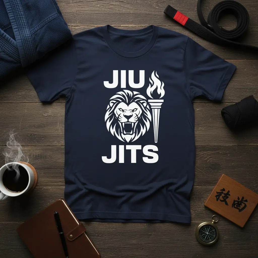 Jiu Jitsu Lion Torch T-Shirt | Martial Arts Bjj Grappling Fan Gift