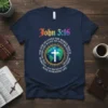 John 3:16 For God text design featuring detailed typography on quality t-shirt