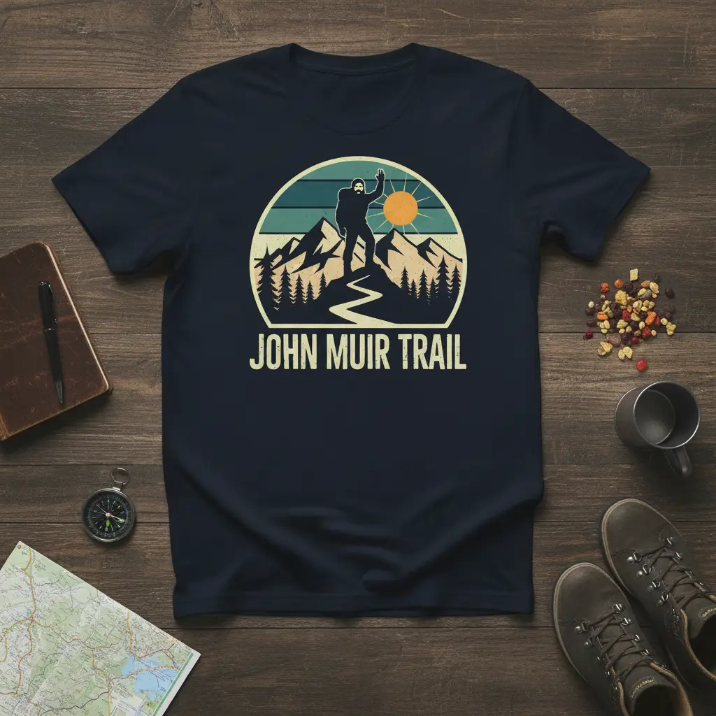 John Muir Trail Hiking T-Shirt Adventure Gift for Outdoorsmen