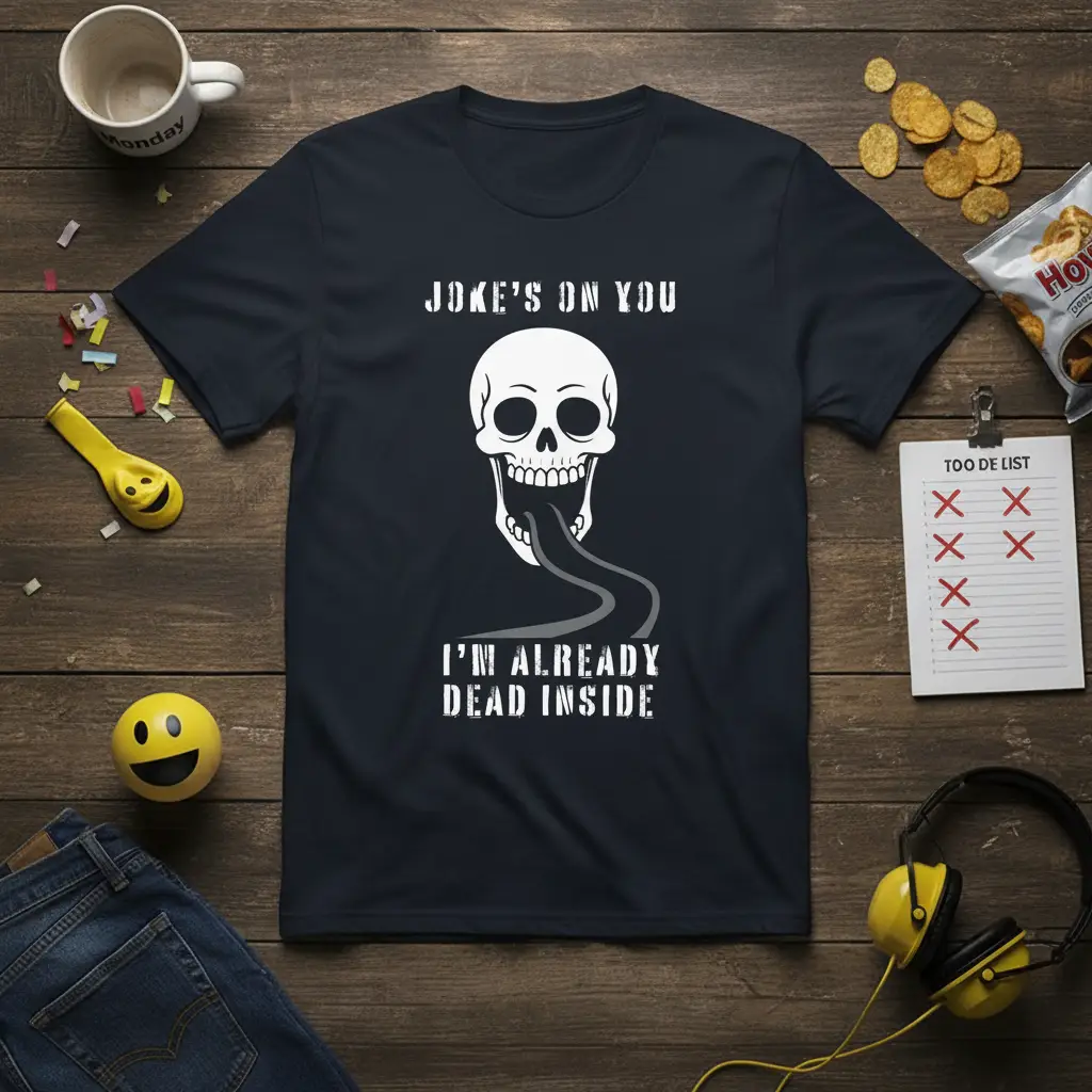 Joke’s on You I’m Already Dead Inside Funny Skull Tee