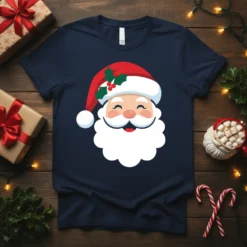 Santa Claus Face detailed graphic design printed on comfortable cotton t-shirt