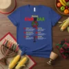 Joyous KWANZAA Unity Principles detailed graphic design printed on comfortable cotton t-shirt