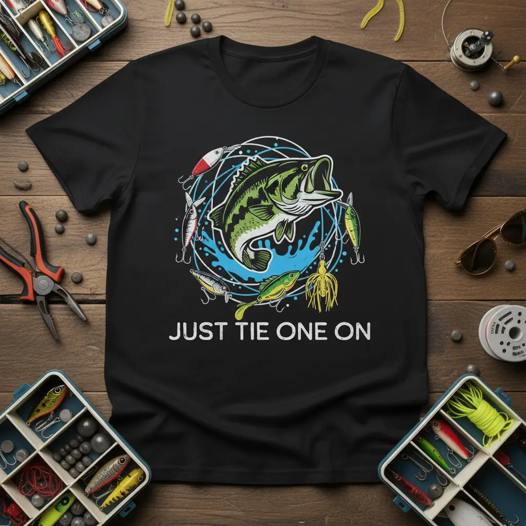 Just Tie One on Fishing T-Shirt Bass Angler Gift